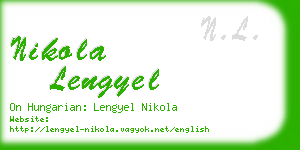 nikola lengyel business card
